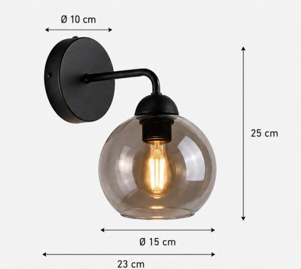 Applique OSMO 1xE27/60W/230V nero