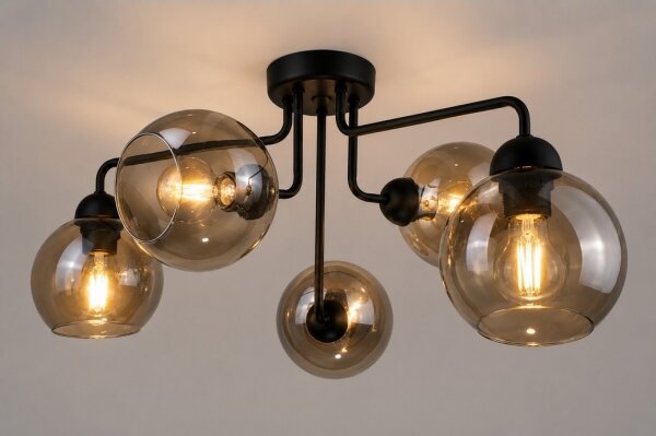 Lampadario a plafone OSMO 5xE27/60W/230V nero