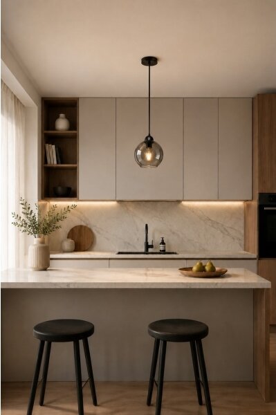 Lampadario a sospensione con filo UNO 1xE27/60W/230V nero/fumé