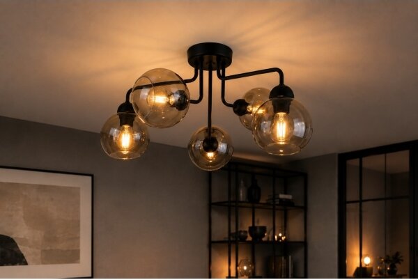 Lampadario a plafone OSMO 5xE27/60W/230V nero