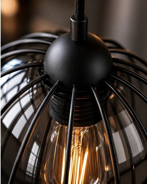 Lampadario a sospensione con filo SOLO BLACK 2xE27/60W/230V