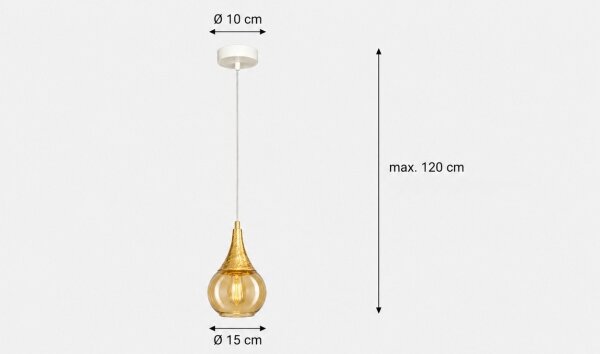 Lampadario a sospensione con filo LACRIMA WHITE 1xE27/60W/230V