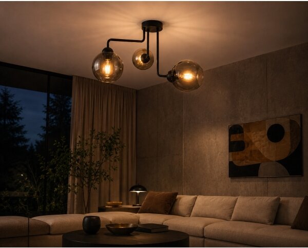 Lampadario a plafone OSMO 3xE27/60W/230V nero