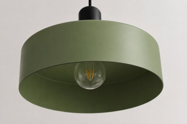 Lampadario a sospensione con filo HAKI 3xE27/60W/230V verde/nero