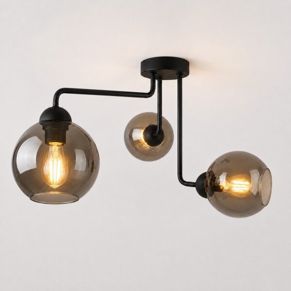 Lampadario a plafone OSMO 3xE27/60W/230V nero