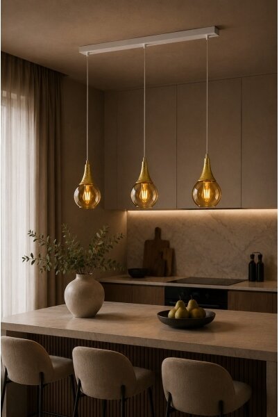 Lampadario a sospensione con filo LACRIMA WHITE 3xE27/60W/230V
