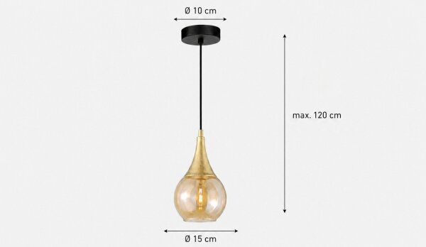 Lampadario a sospensione con filo LACRIMA HONEY 1xE27/60W/230V