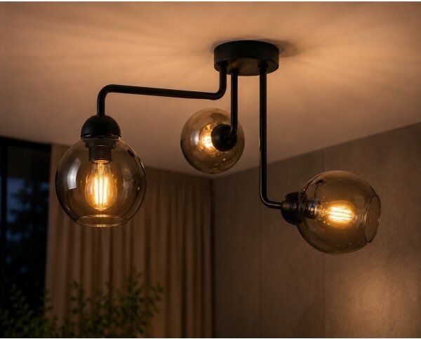Lampadario a plafone OSMO 3xE27/60W/230V nero