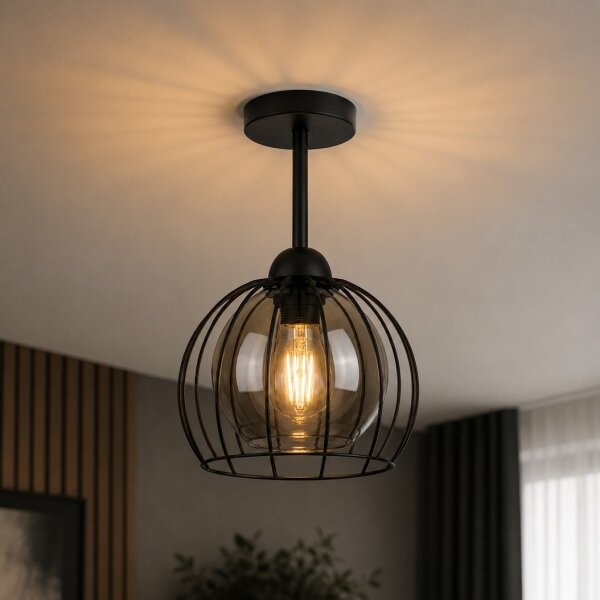 Lampadario a plafone SOLO BLACK 1xE27/60W/230V