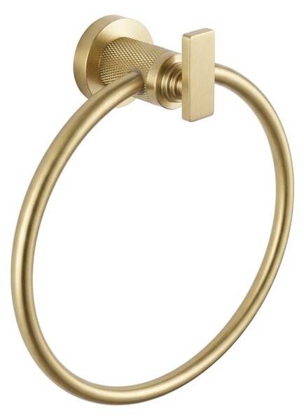 Porta asciugamani ad anello Rivo 81307 in oro spazzolato – 18x6,5x20 cm