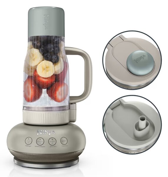 Ninja Frullatore con Bicchiere Capacit 0.71 Litri Potenza 1100 Watt 3 Velocit + Funzione Pulse colore Pietra - DB351EUST