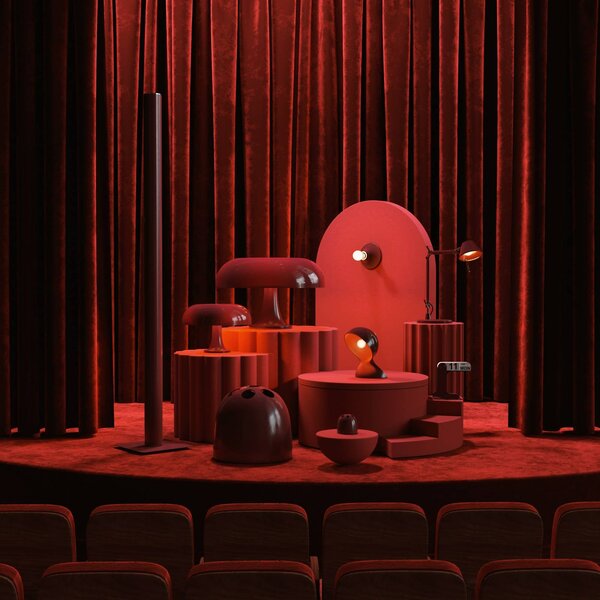 Artemide Lampada da tavolo Nesso, Rosso, Soggiorno / Sala da pranzo, Plastica, Design, Lampada da tavolo