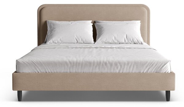 Letto matrimoniale imbottito greige con rete inclusa 180x200 cm Aveline – Micadoni