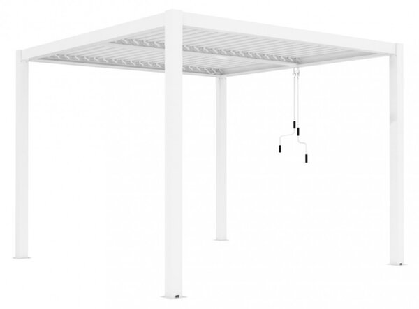 VivaGarden Pergola Bioclimatica da Esterno in Alluminio Copertura a Lamelle Orientabili Dimensioni 3x3 mt colore Bianco