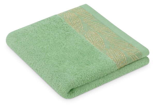 Set di asciugamani per viso e corpo tipo terry verde chiaro in cotone 2 pz Allium – Restilo