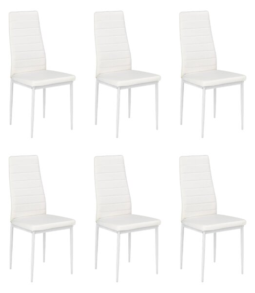 Set di 6 sedie K70 in ecopelle bianca