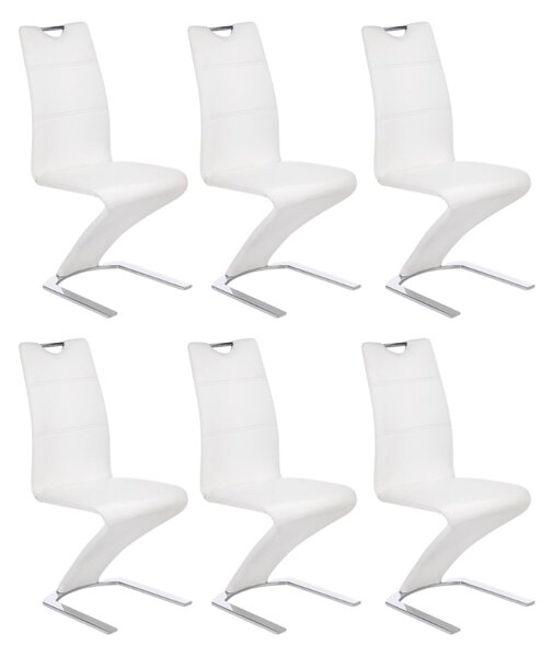 Set di 6 sedie K188 in ecopelle bianca
