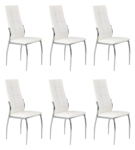 Set di 6 sedie K209 in ecopelle bianca
