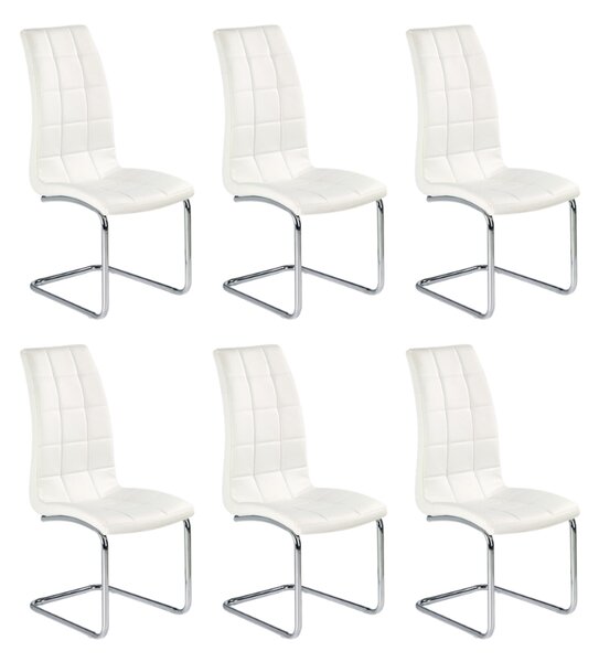 Set di 6 sedie K147 in ecopelle bianco