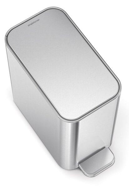 Cestino per rifiuti in acciaio con piedini in argento opaco 5 l - simplehuman