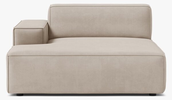 Modulo chaise longue Jodie con bracciolo in velluto – L162 cm