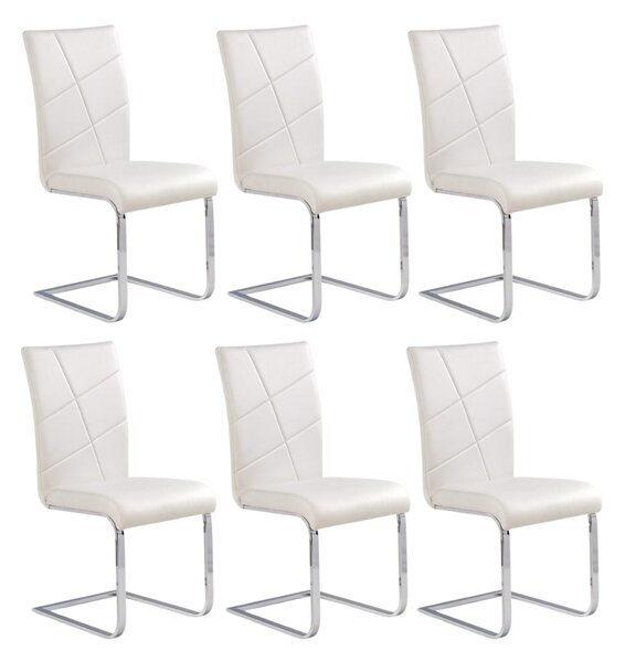 Set di 6 sedie K108 in ecopelle bianco