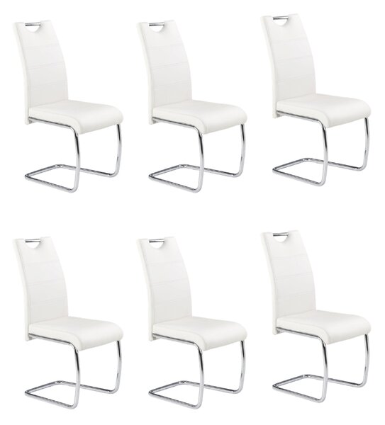 Set di 6 sedie K211 in ecopelle bianca