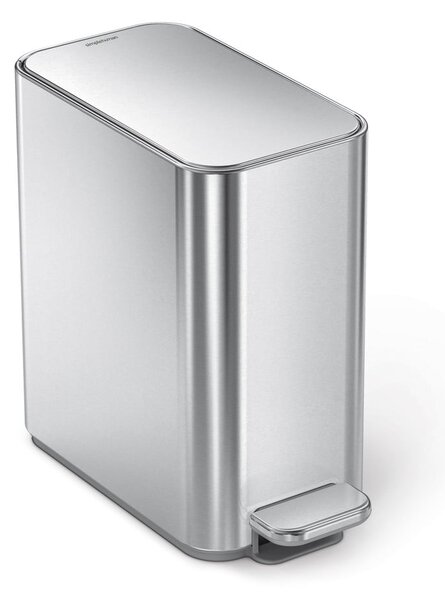 Cestino per rifiuti in acciaio con piedini in argento opaco 5 l - simplehuman