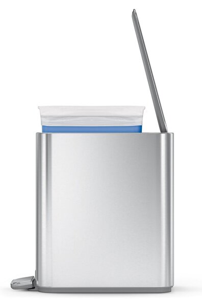Cestino per rifiuti in acciaio con piedini in argento opaco 5 l - simplehuman