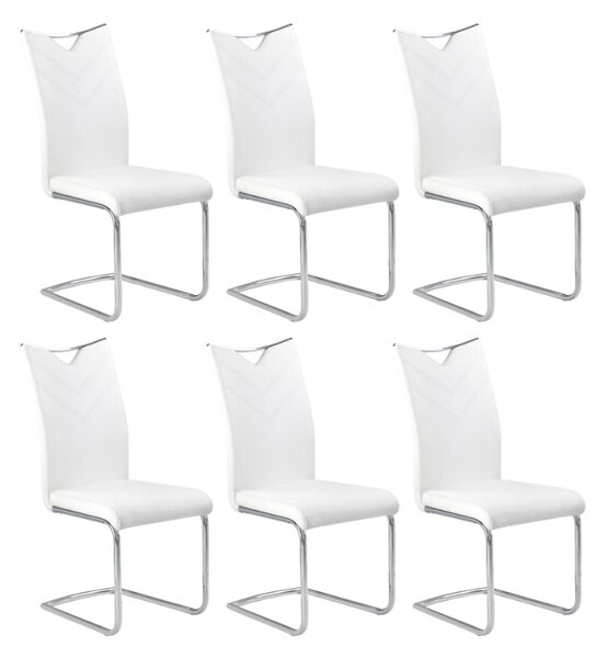 Set di 6 sedie K224 in ecopelle bianca