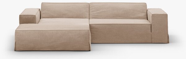 Divano angolare modulare Jodie con copertura in tessuto Lins – L224 cm