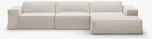 Divano angolare modulare Jodie con copertura in tessuto Lins – L284 cm