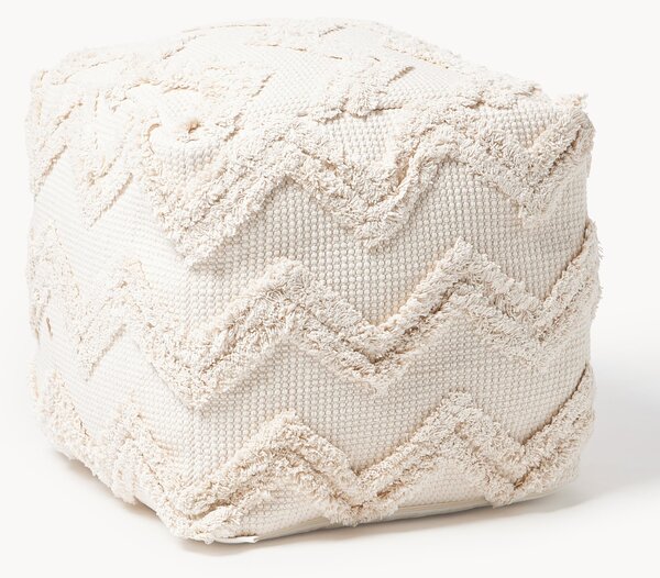 Pouf con motivo trapuntato a zigzag Akesha