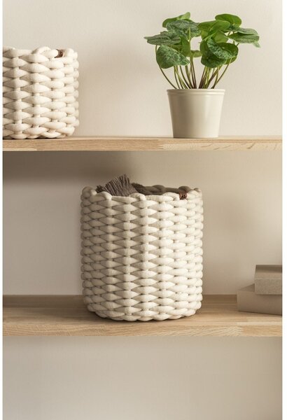 Cesto in tessuto ø 25x25 cm Peach Skin Round M – Bigso
