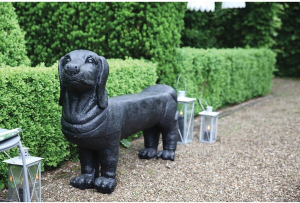 Panchina da giardino nera Dachshund - Esschert Design
