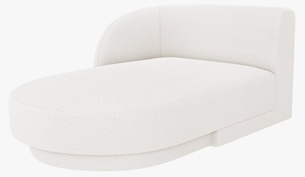 Chaise longue modulare Miley con bracciolo in bouclé – L156 cm