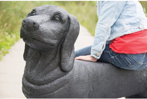 Panchina da giardino nera Dachshund - Esschert Design