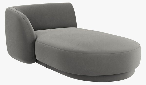 Chaise longue modulare Miley con bracciolo in velluto – L156 cm