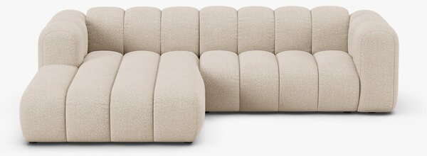 Divano angolare Lupine con chaise longue in tessuto bouclé – L260 cm