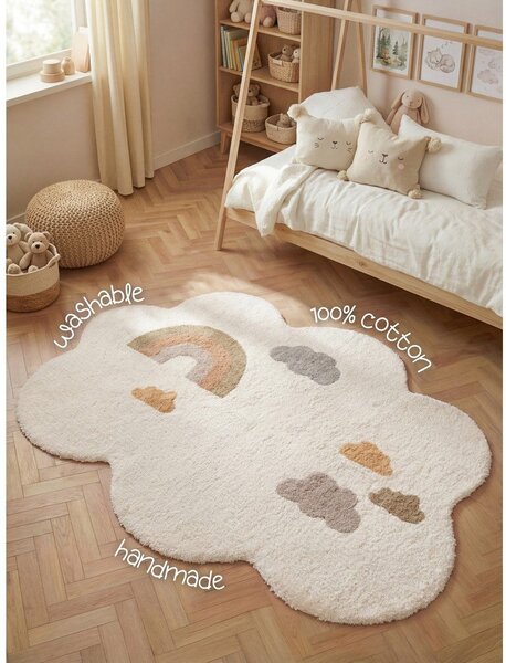 Tappeto per bambini color crema in cotone lavabile/tessuto a mano 140x200 cm Snuggle Willy – Hanse Home