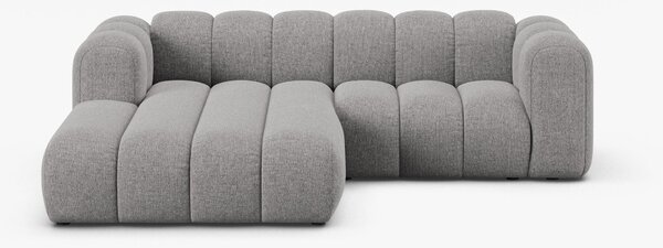 Divano Lupine con chaise longue in tessuto chenille – L230 cm