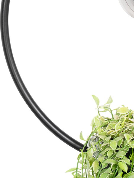 Lampada a sospensione moderna nera con vetro rotondo - Roslini