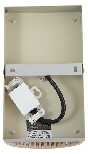 Lampada da parete Japandi beige con corda IP44 - Jayla