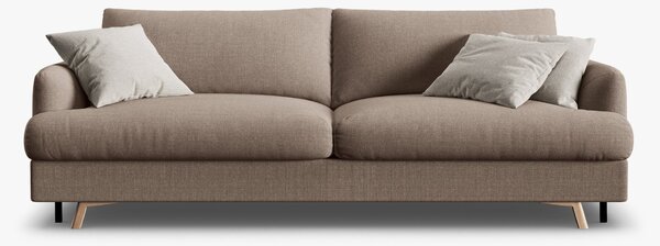 Divano letto Naomi 3 posti con contenitore in tessuto strutturato – L233 cm