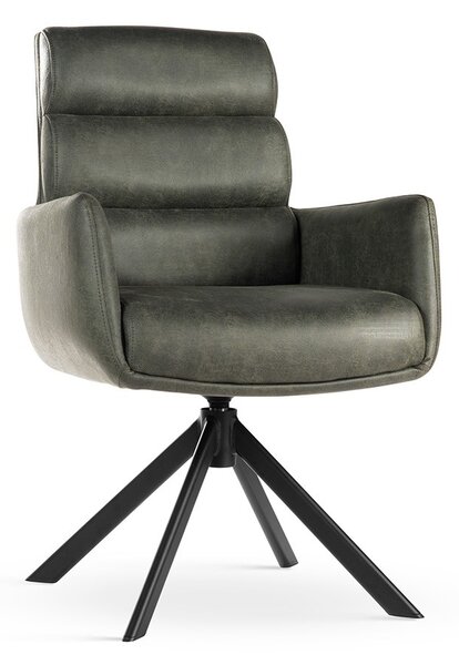 Sedia girevole Cipher verde/nero – 59x64x90 cm