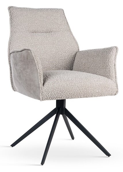 Sedia girevole Sophia beige/nero – 62x60x89 cm