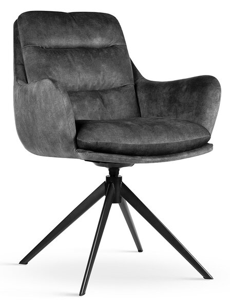 Sedia girevole Soluna grigio scuro/nero – 62x64x86 cm