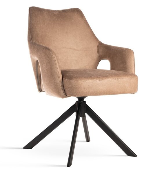 Sedia girevole Vesper cappuccino/nero – 58x62x84 cm