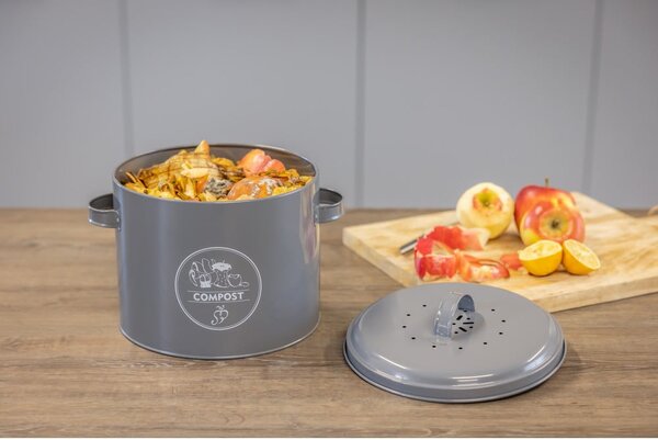 Contenitore grigio per rifiuti compostabili 6,3 l Secret Du Potager - Esschert Design