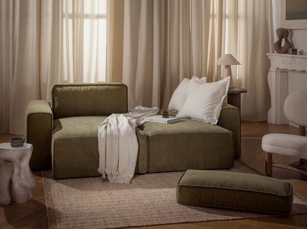 Divano letto Victor 3 posti con contenitore in tessuto strutturato – L246cm